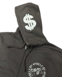 COOL GREY CIRCLE STACK PREMIUM ZIP UP HOODIE